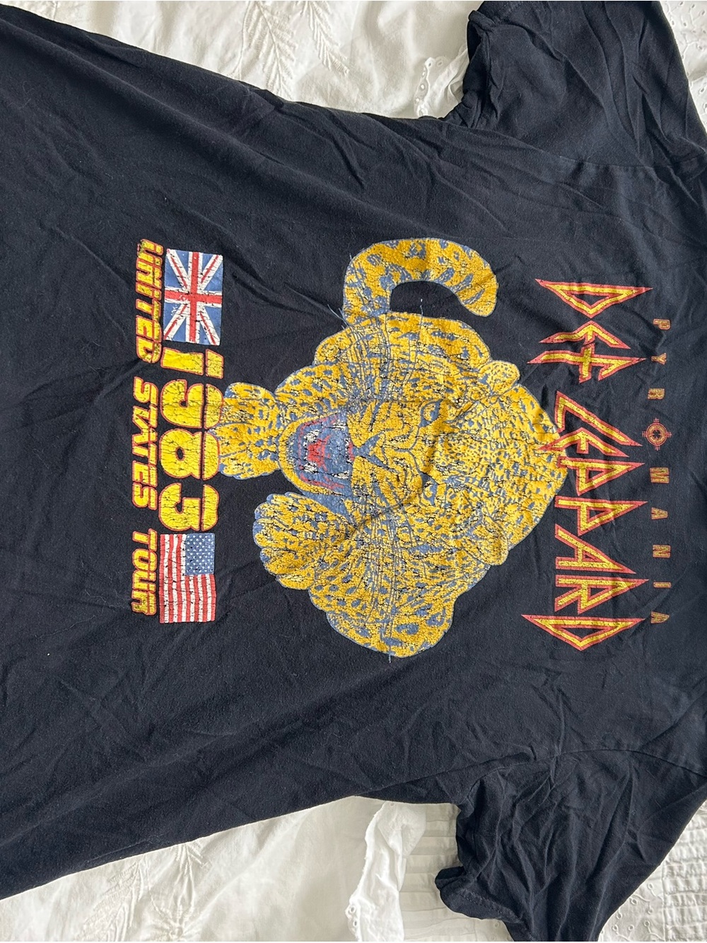1986 United States Tour Black Graphic T-Shirt